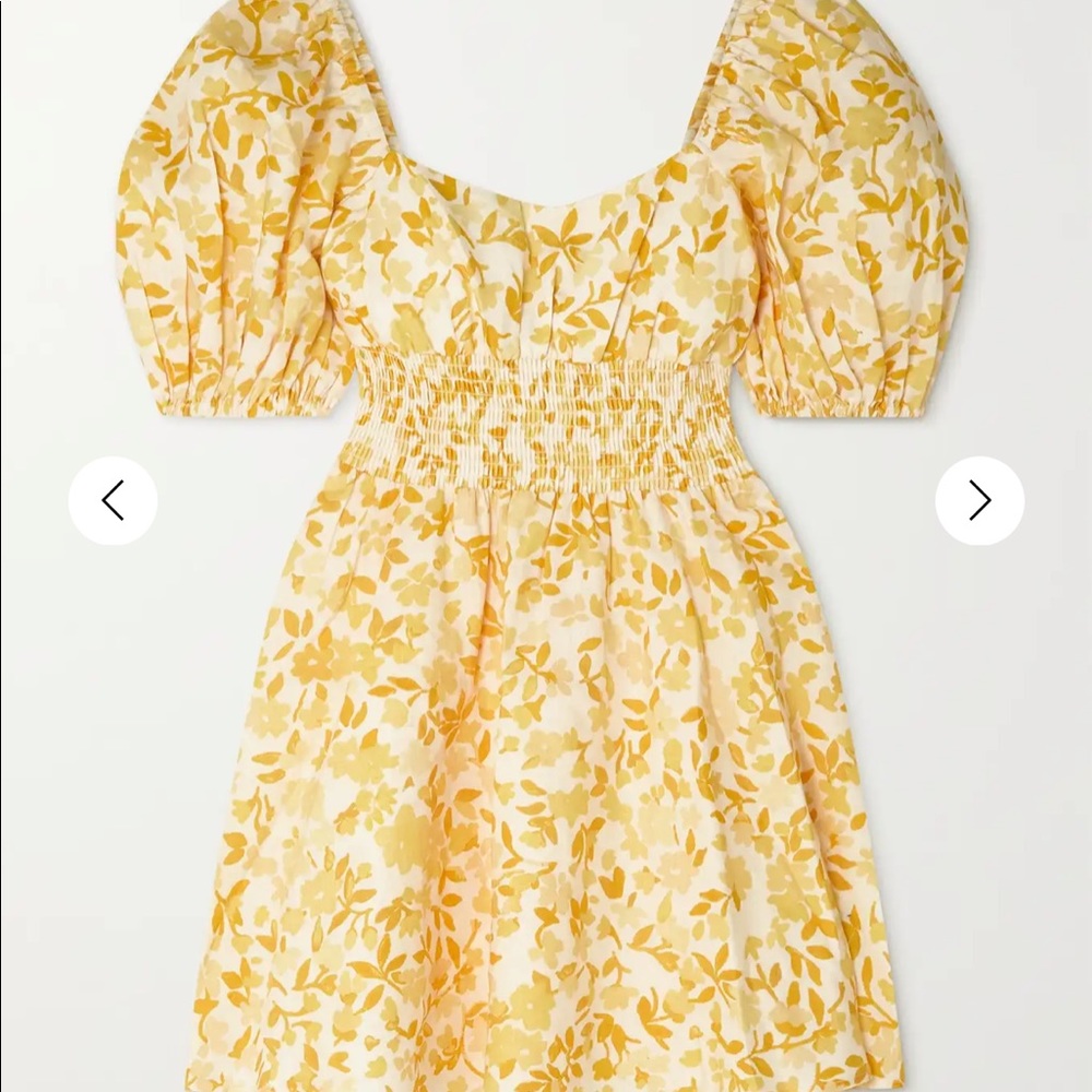 PEONY
+ NET SUSTAIN smocked floral-print linen mini dress from net a porter